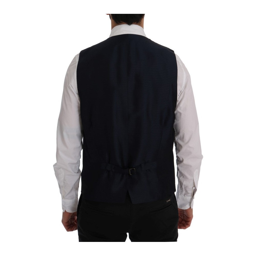 Dolce & Gabbana Elegante blau gestreifte Weste