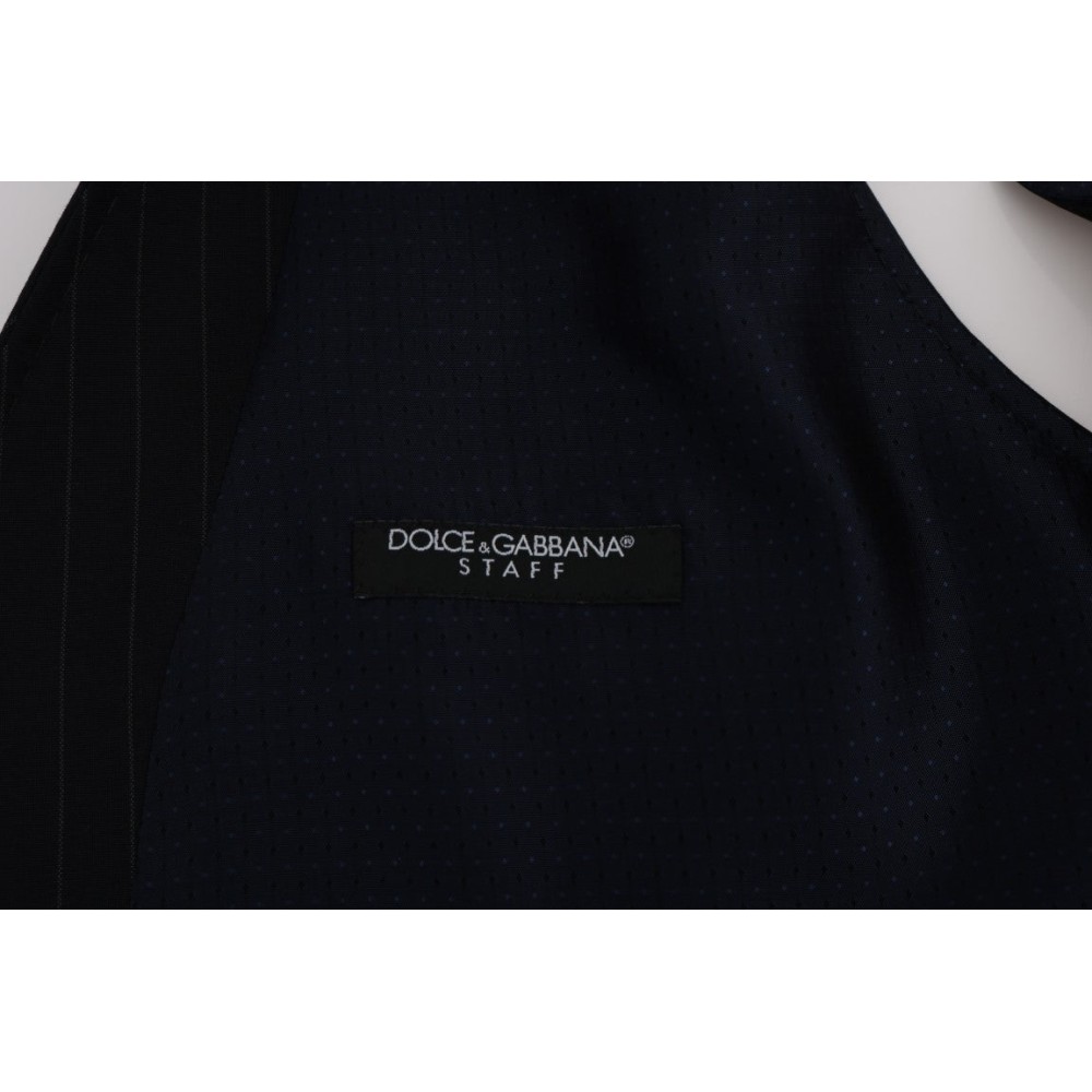 Dolce & Gabbana Elegante blau gestreifte Weste