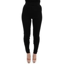 Dolce & Gabbana Elegante schwarze Stretch-Strumpfhose mit hoher Taille