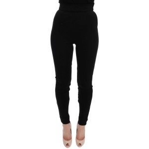Dolce & Gabbana Elegante schwarze Stretch-Strumpfhose mit hoher Taille