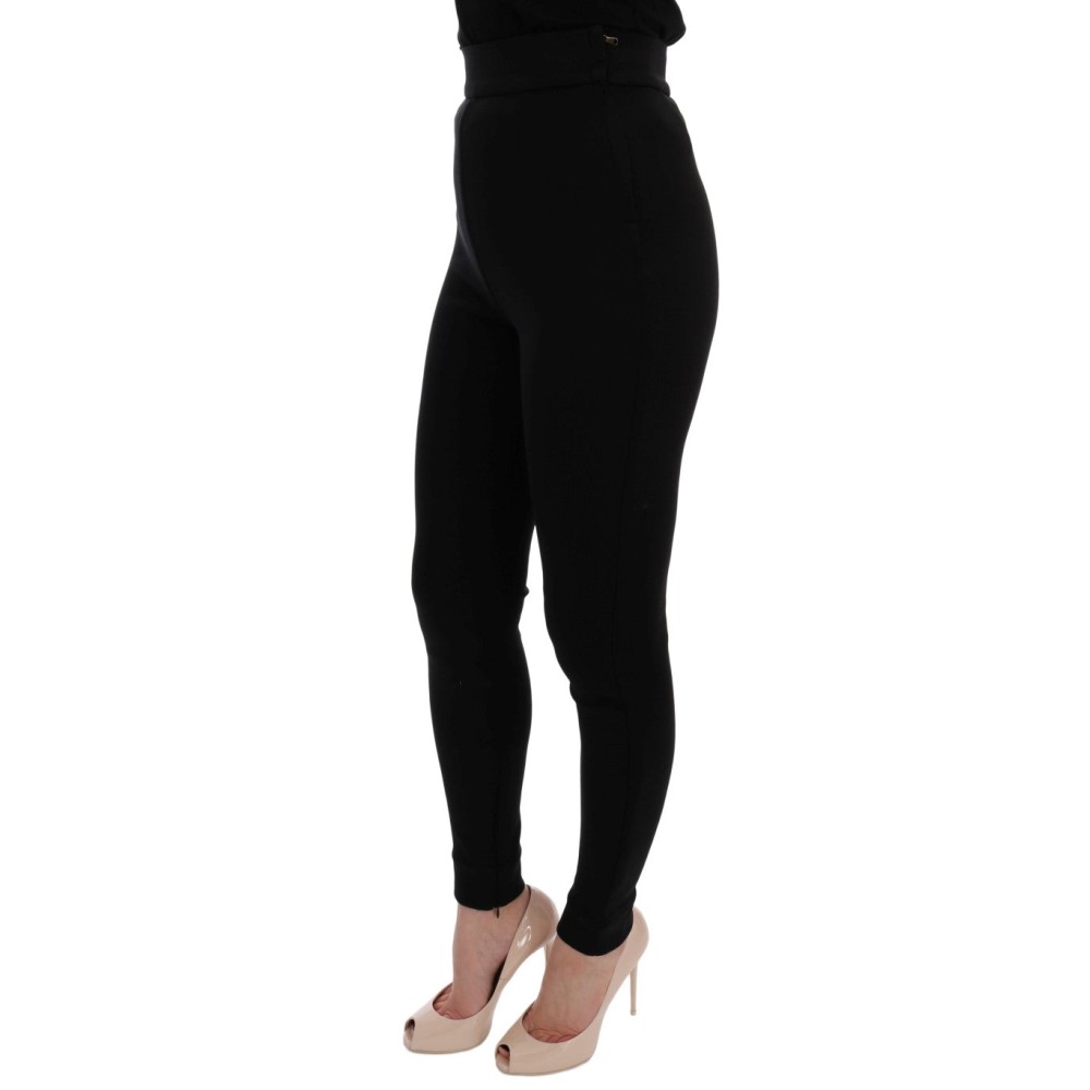 Dolce & Gabbana Elegante schwarze Stretch-Strumpfhose mit hoher Taille