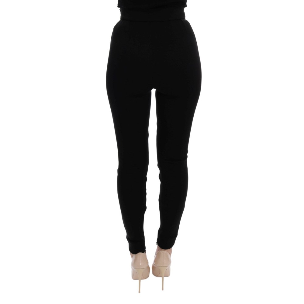 Dolce & Gabbana Elegante schwarze Stretch-Strumpfhose mit hoher Taille