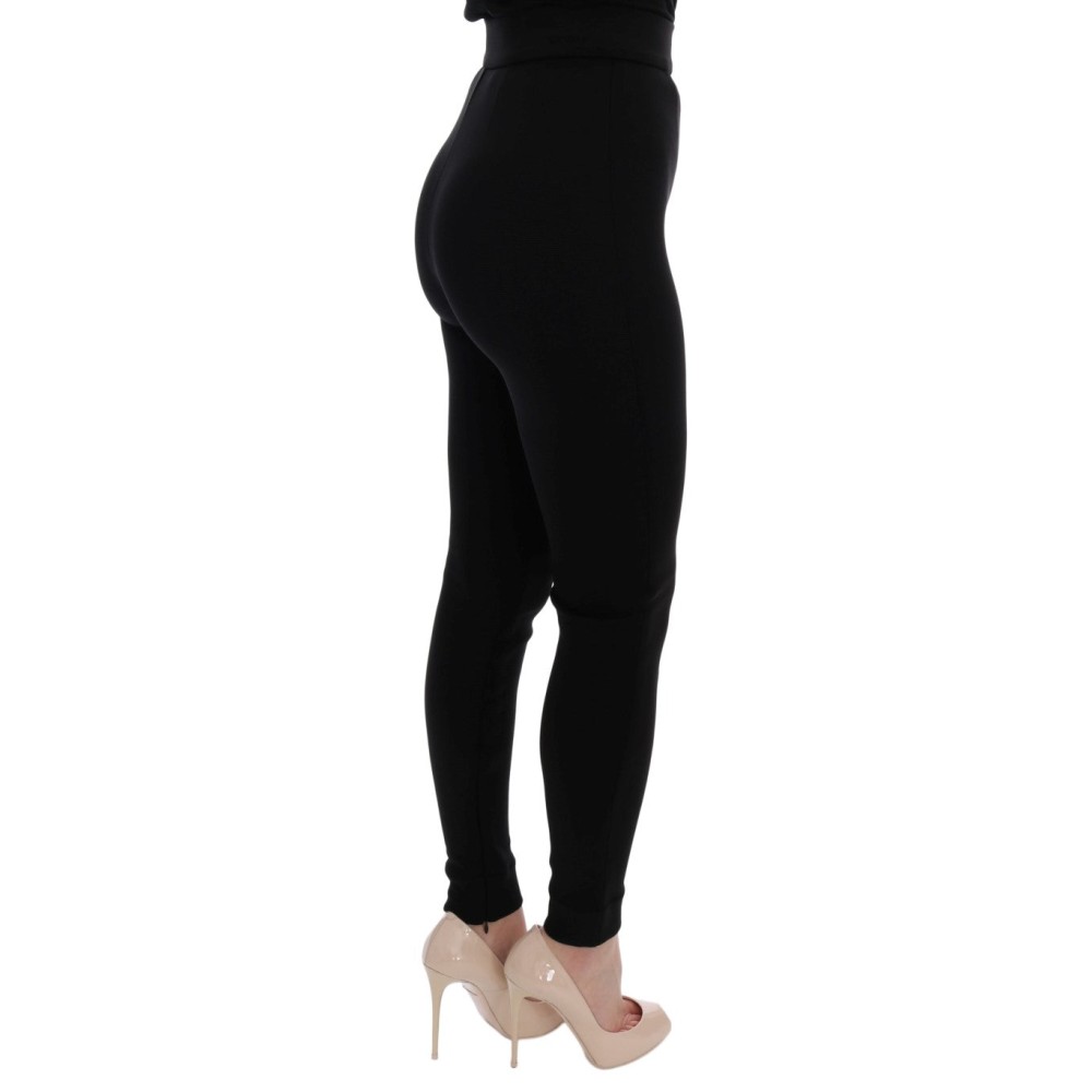 Dolce & Gabbana Elegante schwarze Stretch-Strumpfhose mit hoher Taille