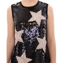 Dolce & Gabbana Mit Swarovski-Sternen besetztes Pailletten-Minikleid