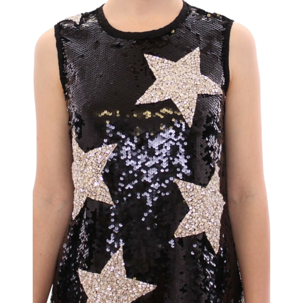 Dolce & Gabbana Mit Swarovski-Sternen besetztes Pailletten-Minikleid