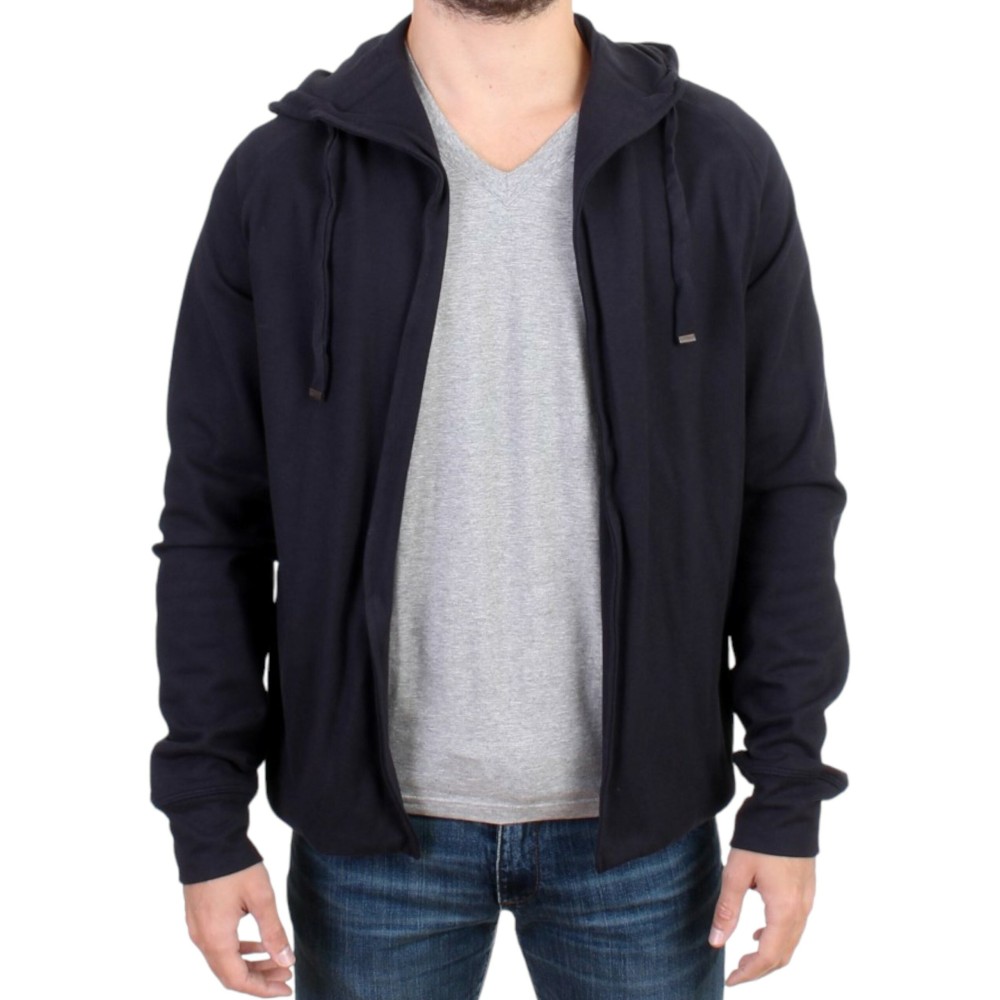 Costume National Eleganter blauer Kapuzenpullover aus Baumwolle