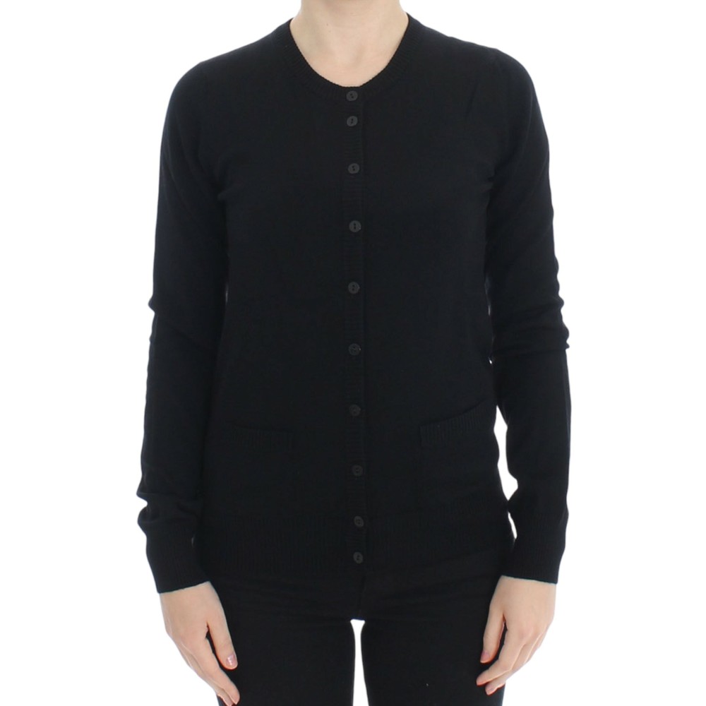 Dolce & Gabbana Elegante schwarze Strickjacke aus Wolle