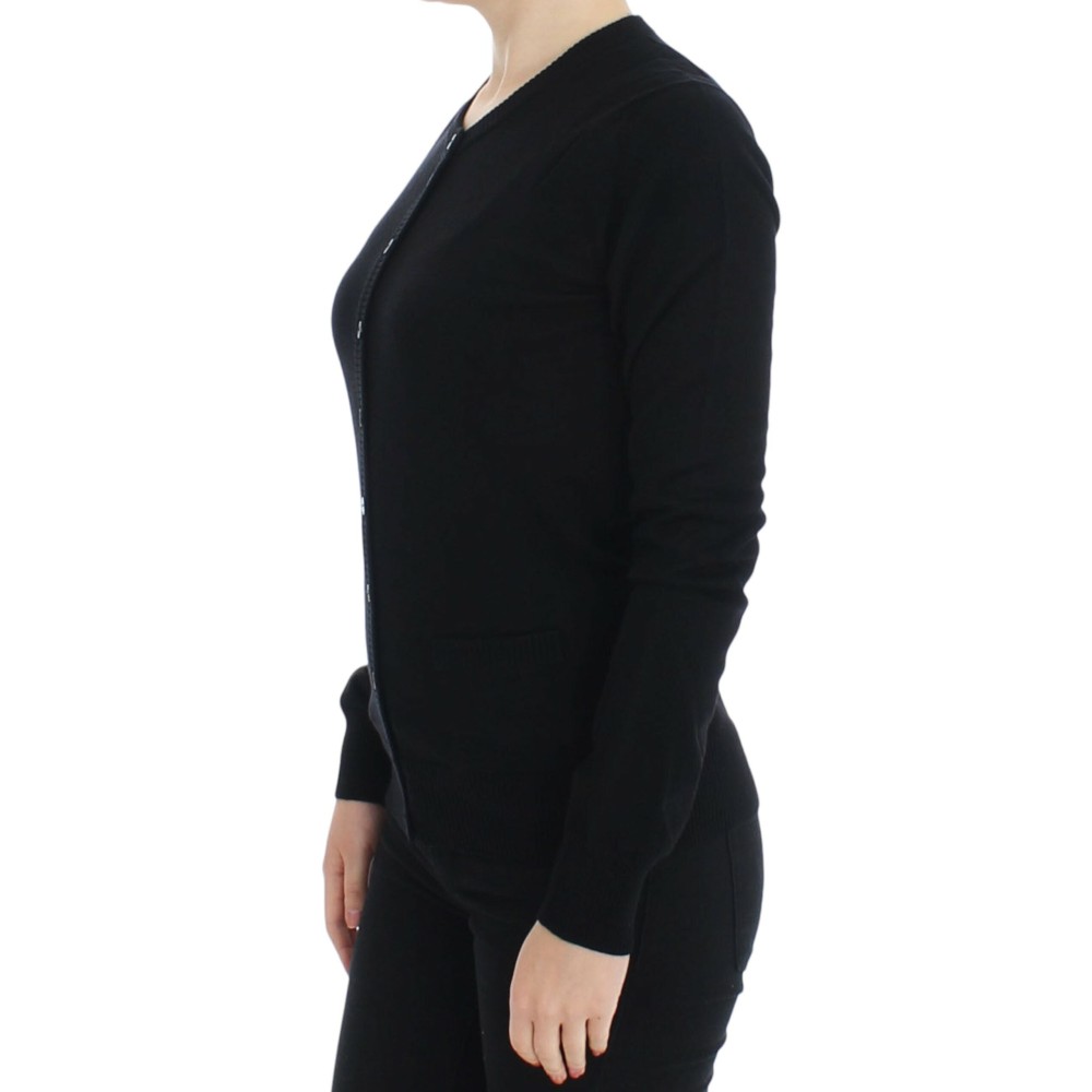 Dolce & Gabbana Elegante schwarze Strickjacke aus Wolle