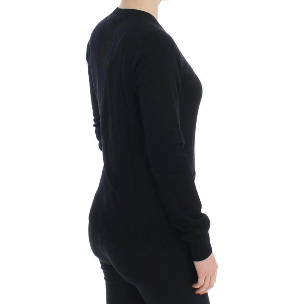 Dolce & Gabbana Elegante schwarze Strickjacke aus Wolle