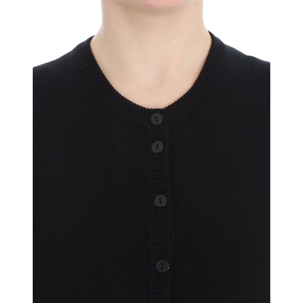 Dolce & Gabbana Elegante schwarze Strickjacke aus Wolle