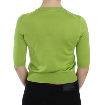 Dolce & Gabbana Smaragdgrüner Pullover mit V-Ausschnitt aus Wolle