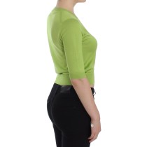 Dolce & Gabbana Smaragdgrüner Pullover mit V-Ausschnitt aus Wolle