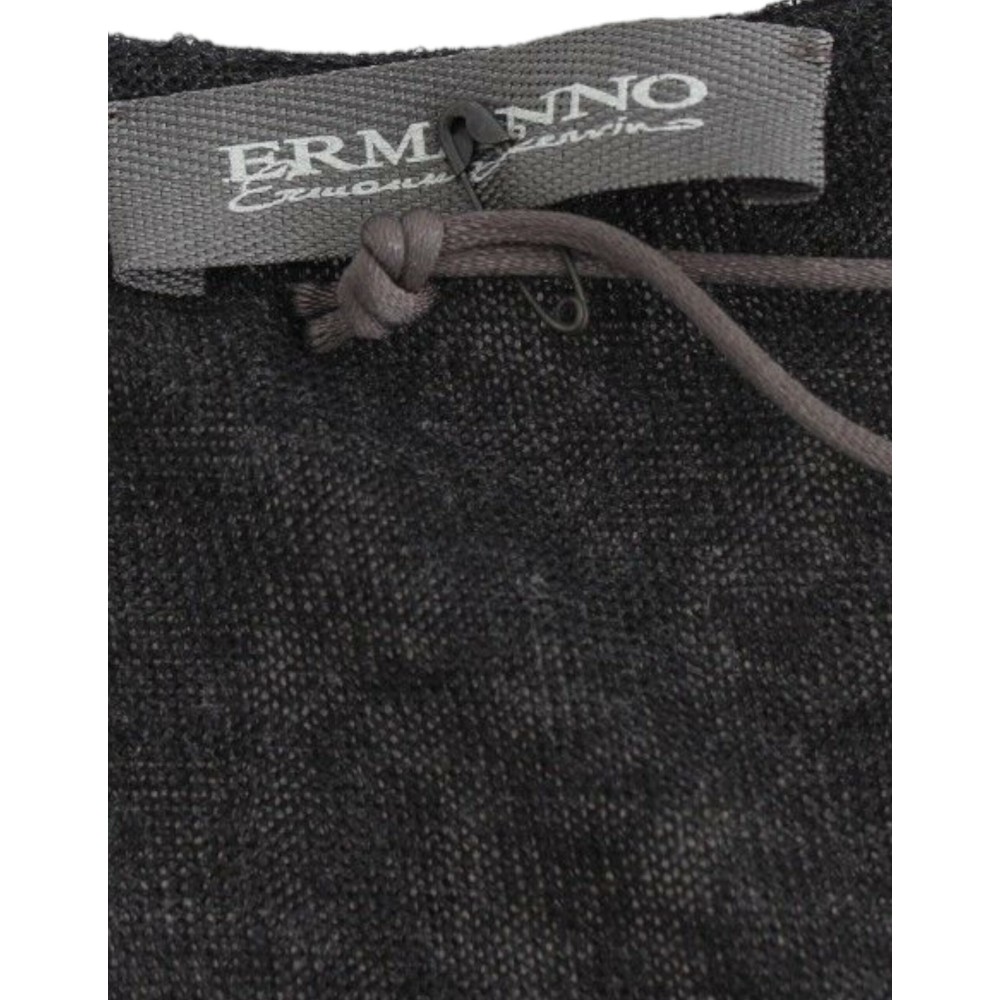 Ermanno Scervino Schwarzer Pullover mit tiefem V-Ausschnitt aus einer Wollmischung