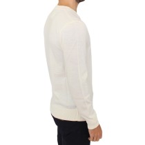 Ermanno Scervino Off-White Pullover mit V-Ausschnitt aus Wollmischung