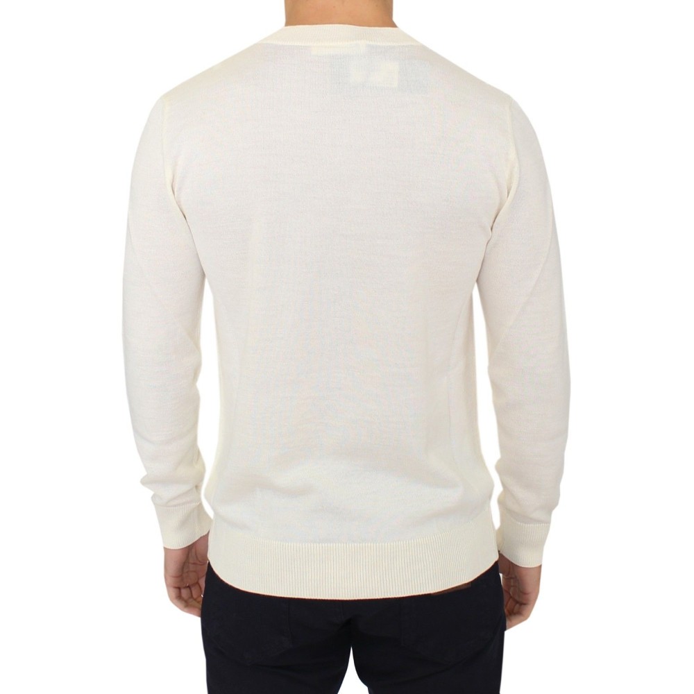 Ermanno Scervino Off-White Pullover mit V-Ausschnitt aus Wollmischung