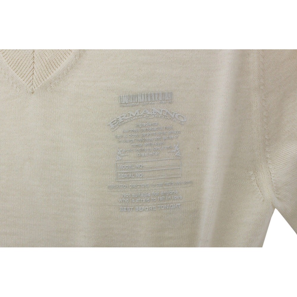 Ermanno Scervino Off-White Pullover mit V-Ausschnitt aus Wollmischung