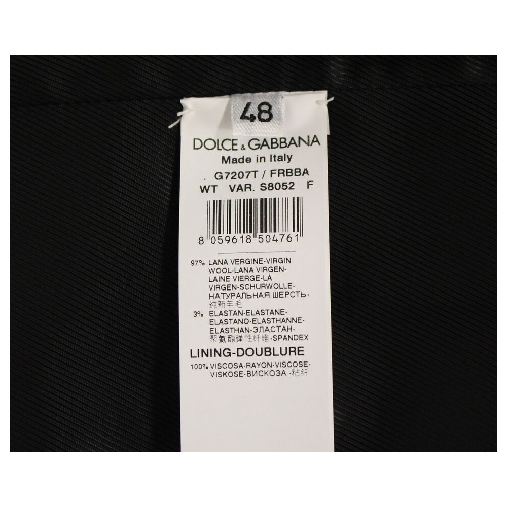 Dolce & Gabbana Elegantes graues gestreiftes Kleid Weste