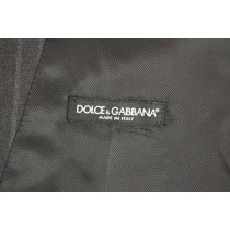 Dolce & Gabbana Elegantes Graues gestreiftes Wollkleid Weste