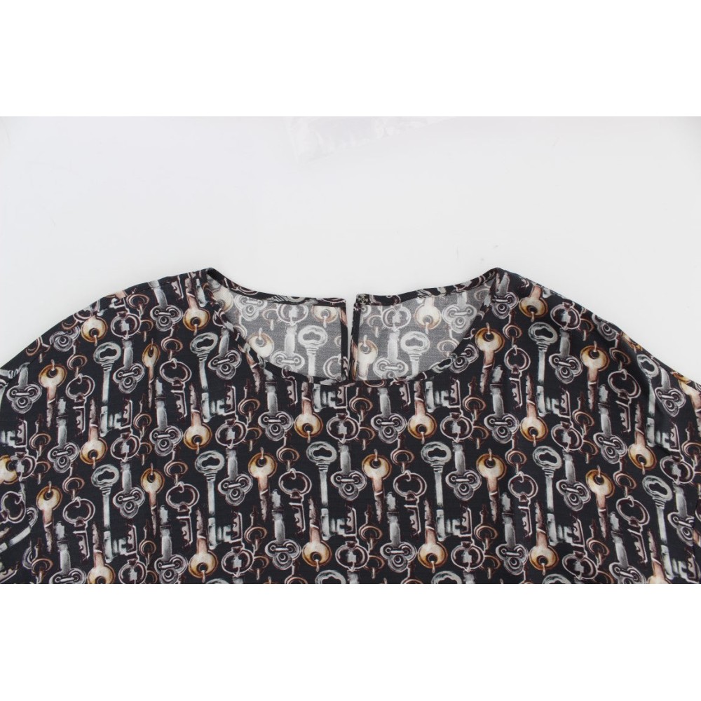 Dolce & Gabbana Enchanted Sicily Seidenbluse mit Schlüsseldruck
