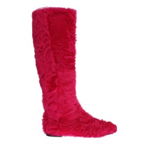 Dolce & Gabbana Elegante Stiefel aus rosa Lammfell