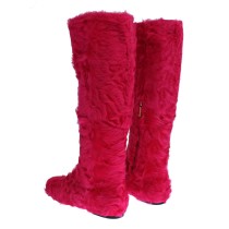 Dolce & Gabbana Elegante Stiefel aus rosa Lammfell