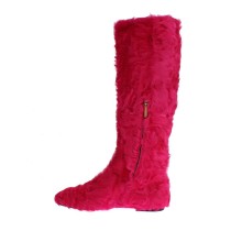 Dolce & Gabbana Elegante Stiefel aus rosa Lammfell