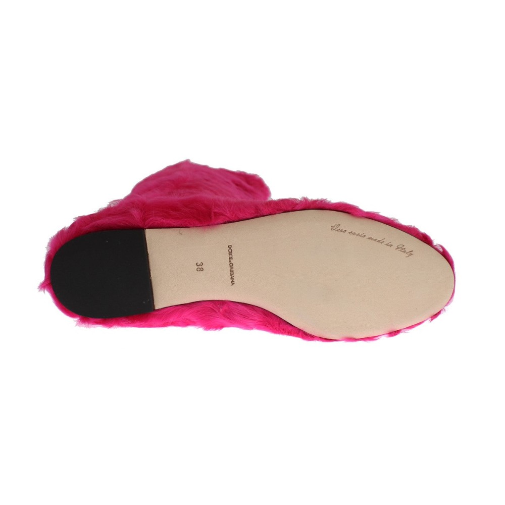 Dolce & Gabbana Elegante Stiefel aus rosa Lammfell