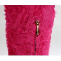 Dolce & Gabbana Elegante Stiefel aus rosa Lammfell