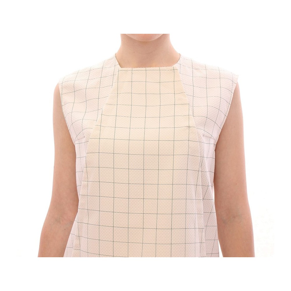 Andrea Incontri Schickes weißes ärmelloses Baumwollshirt Top
