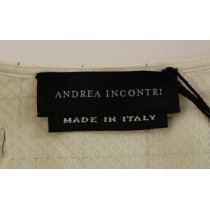 Andrea Incontri Schickes weißes ärmelloses Baumwollshirt Top