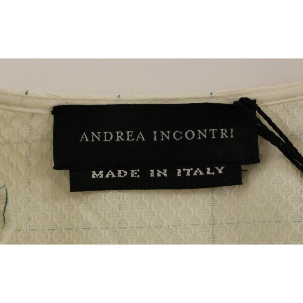 Andrea Incontri Schickes weißes ärmelloses Baumwollshirt Top
