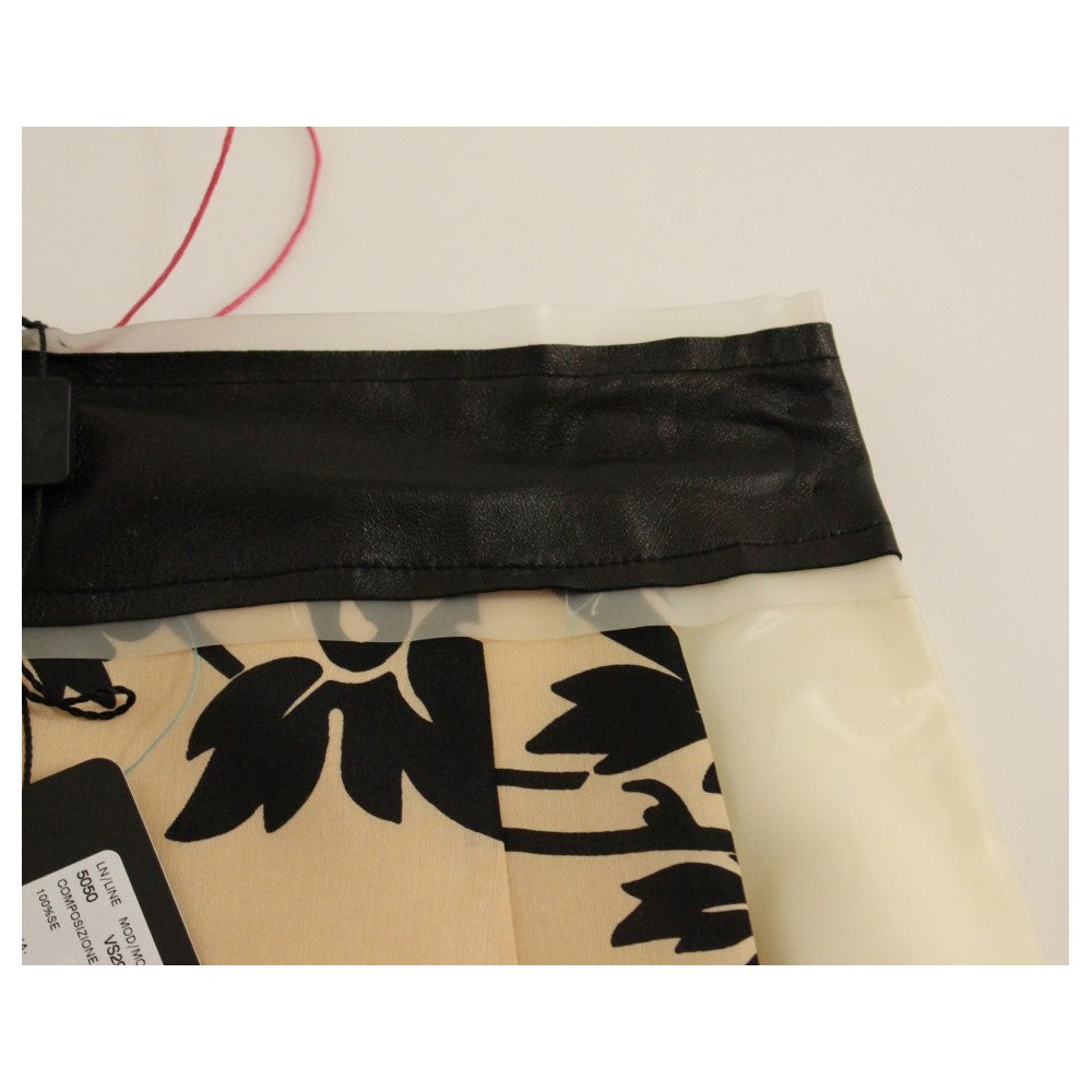 Caterina Gatta Schicker beigefarbener Minirock - Seiden-Nylon-Mischung