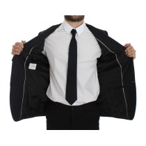 Dolce & Gabbana Schicke graue gestreifte Wollblazerjacke