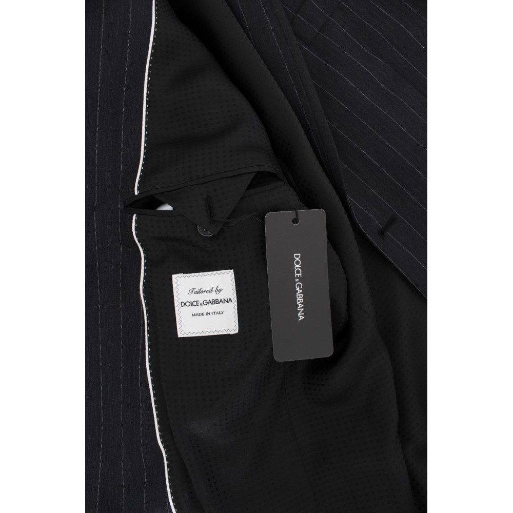 Dolce & Gabbana Schicke graue gestreifte Wollblazerjacke