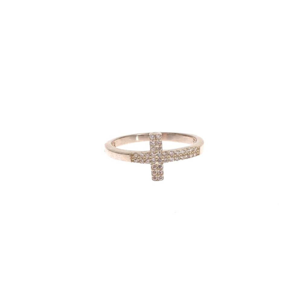 Nialaya Silber CZ Kreuz Aussage Ring