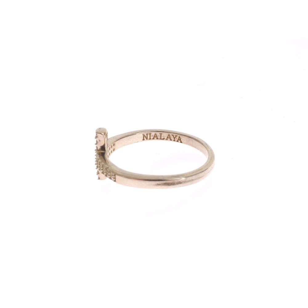 Nialaya Silber CZ Kreuz Aussage Ring