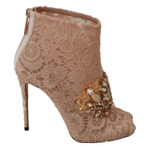 Dolce & Gabbana Elegante Spitzen-Stilettos mit Kristall-Akzenten