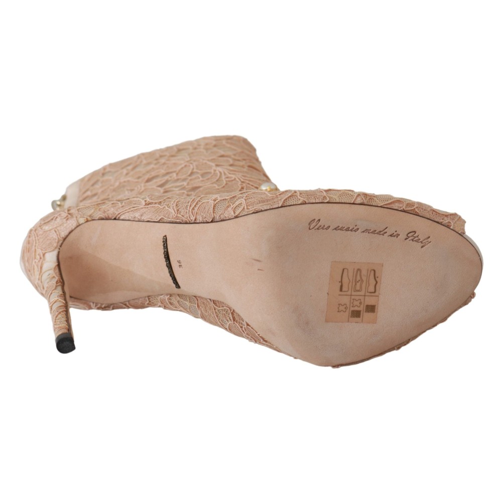 Dolce & Gabbana Elegante Spitzen-Stilettos mit Kristall-Akzenten
