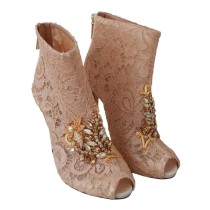 Dolce & Gabbana Elegante Spitzen-Stilettos mit Kristall-Akzenten