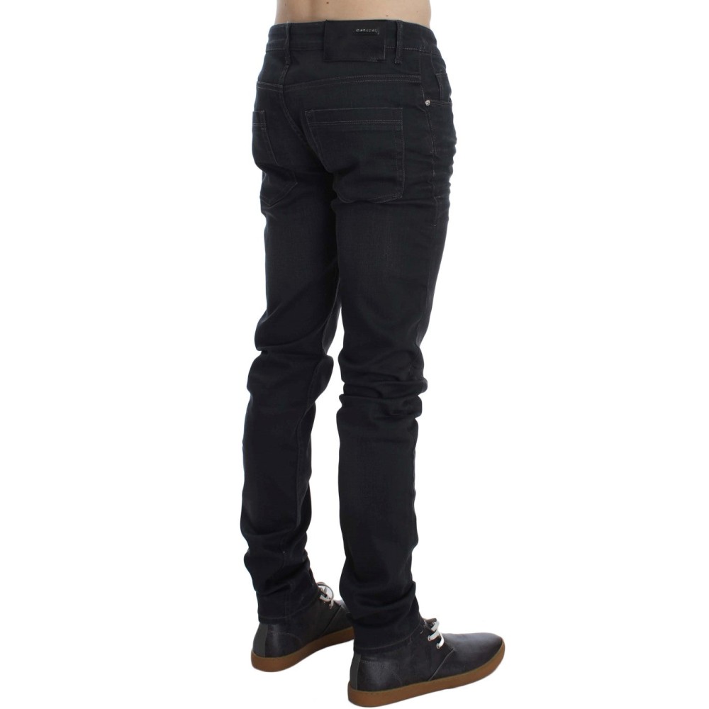 Acht Elegantes graues Slim Fit Premium-Denim für Männer