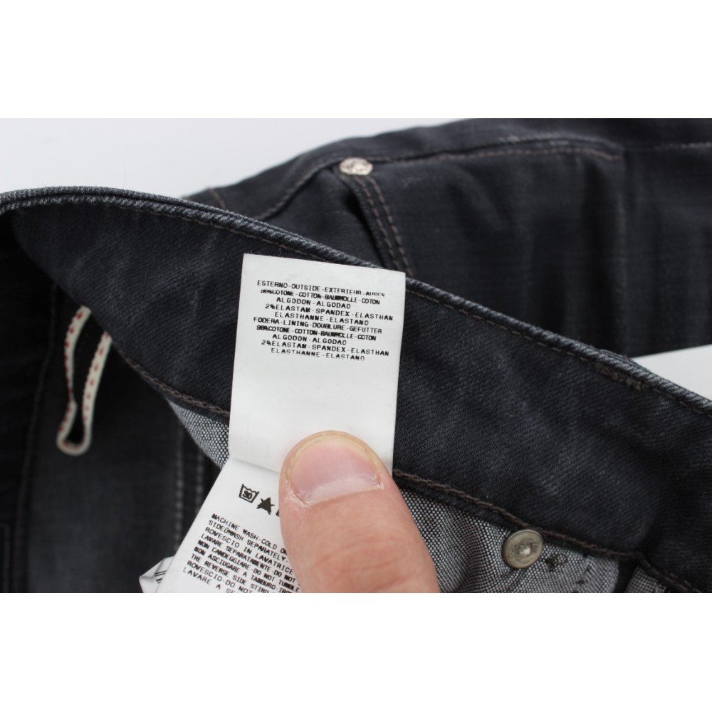 Acht Elegantes graues Slim Fit Premium-Denim für Männer