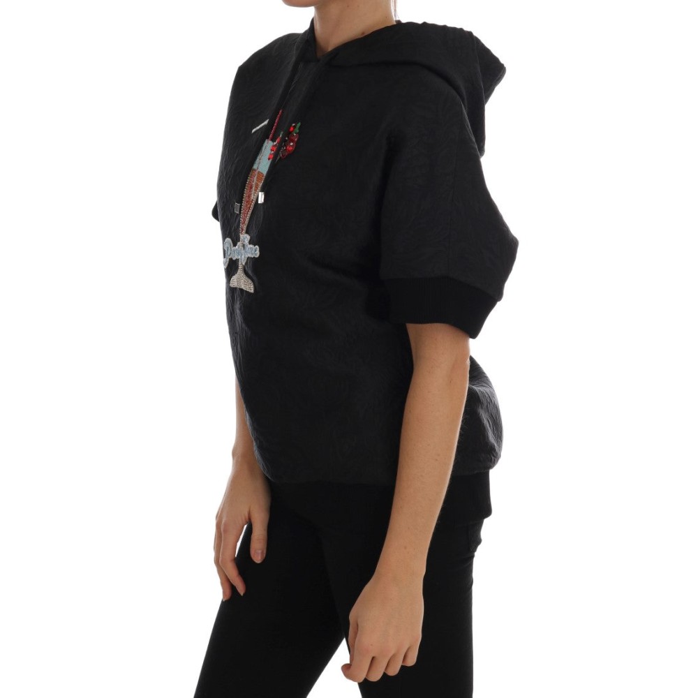 Dolce & Gabbana Verzauberter Brokat-Kristall-Pullover mit Kapuze