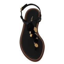 Dolce & Gabbana Pom Pom Flip Flop Knöchelriemen Flats