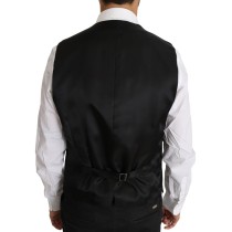 Dolce & Gabbana Elegante graue Slim-Fit-Weste aus Wolle und Seide