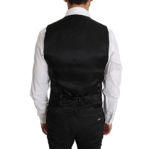 Dolce & Gabbana Formelle Weste aus Wolle und Seide in Schwarz