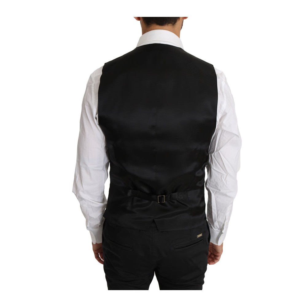 Dolce & Gabbana Formelle Weste aus Wolle und Seide in Schwarz