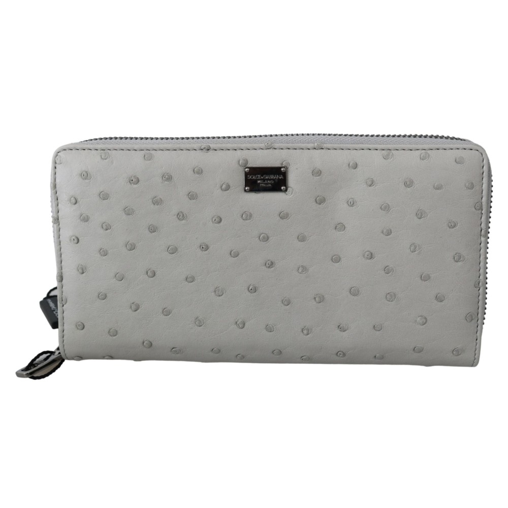 Dolce & Gabbana Elegante Straußenleder Brieftasche Continental