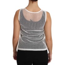 Dolce & Gabbana Elegantes Weißes durchsichtiges ärmelloses Top