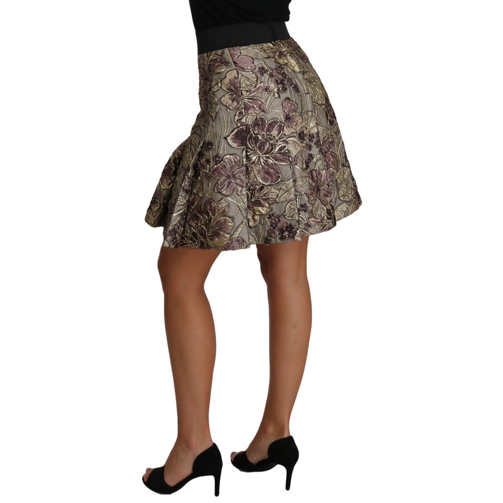 Dolce & Gabbana Eleganter geblümter Jacquard-Rock in A-Linie