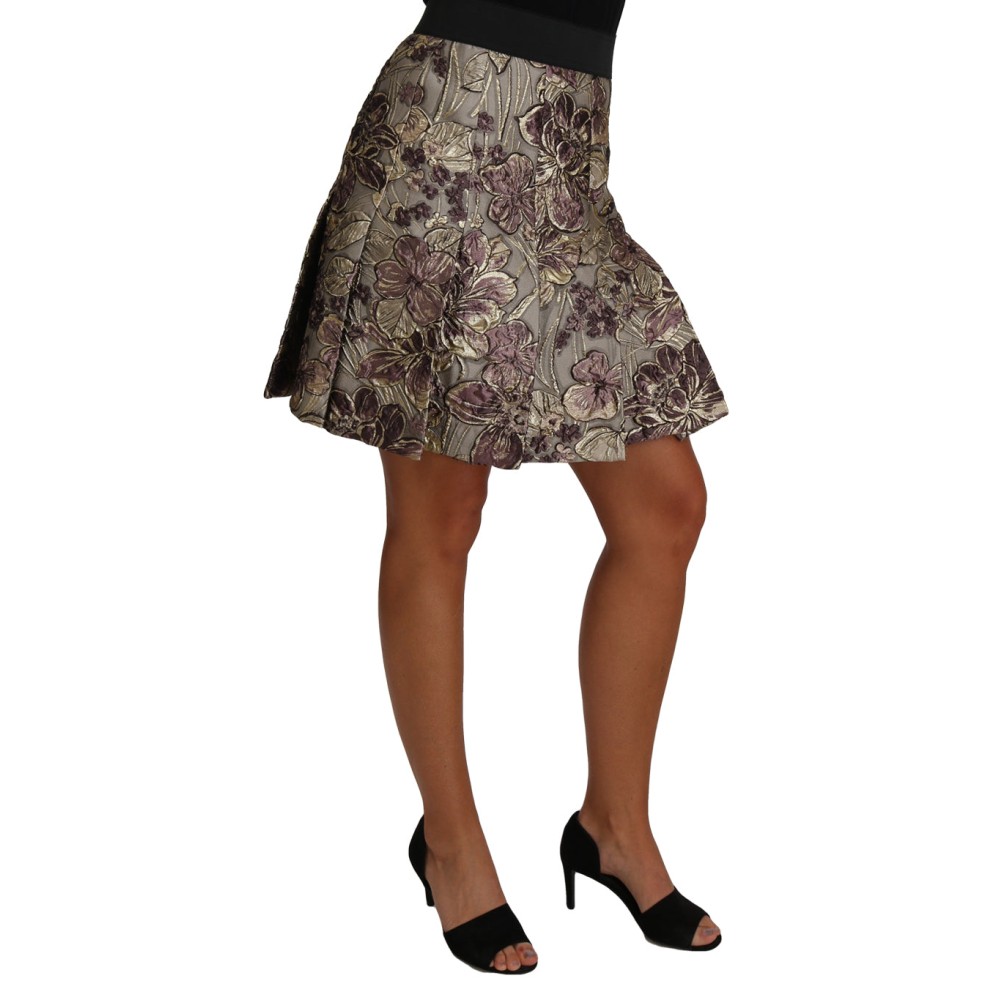 Dolce & Gabbana Eleganter geblümter Jacquard-Rock in A-Linie